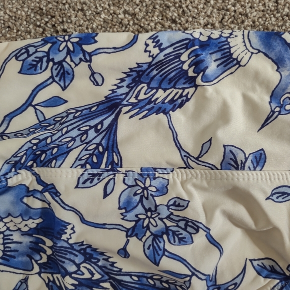 Tara Grinna bikini blue floral size 6 high rise size 34 off the shoulder top - Picture 3 of 13